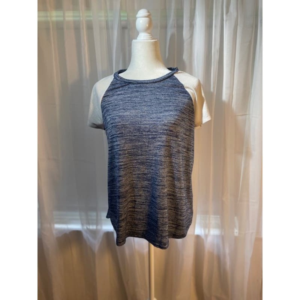 Gap Size Large Shirt Jersey Style Vintage Blue w/ White Sleeves‎